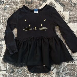 Old Navy Black Cat Face Bodysuit